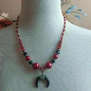 Handmade Lunula Crescent Necklace